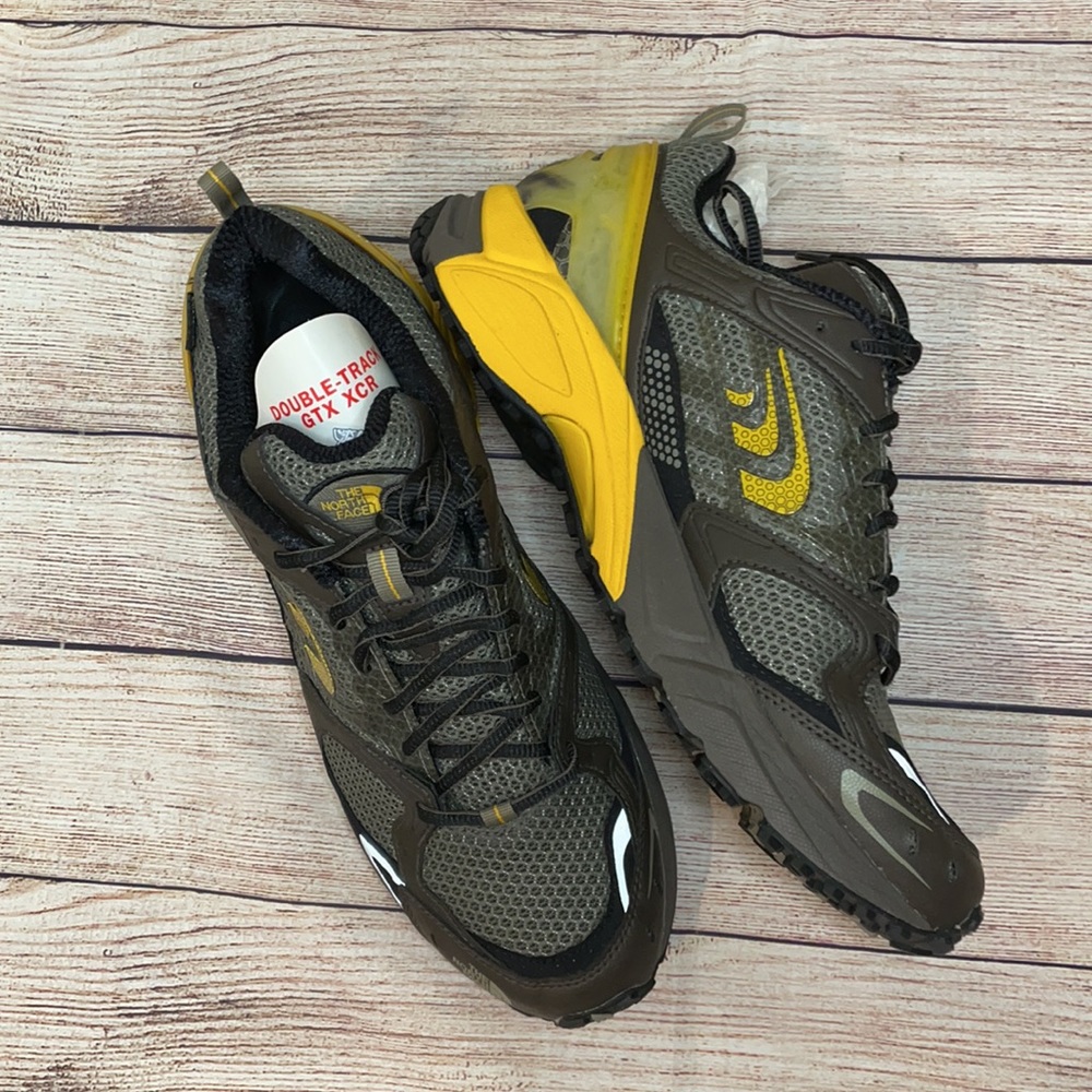 The North Face Double Track GTX XCR Brown and Yellow Men’s Gym Shoes